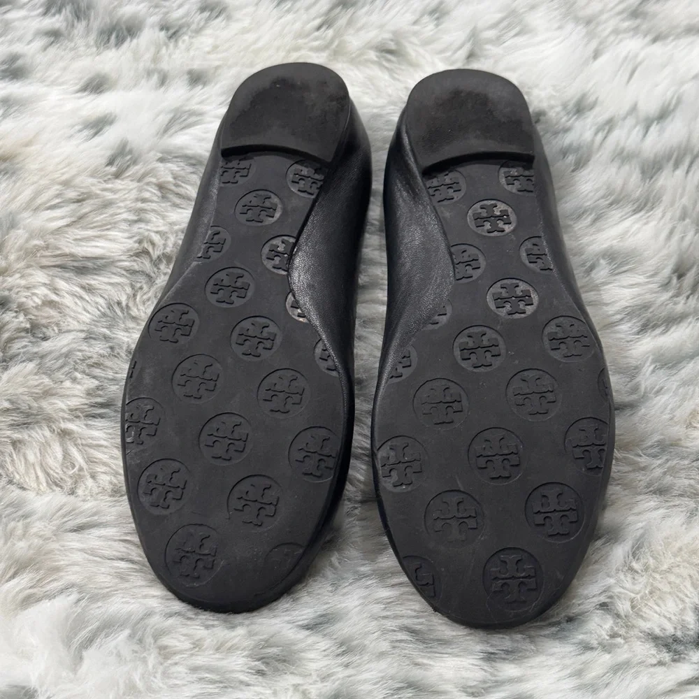 Tory Burch Claire Ballet Black Flats Size 6.5M